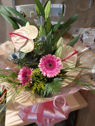 Maureens Florist - Pink Tropical Handtied